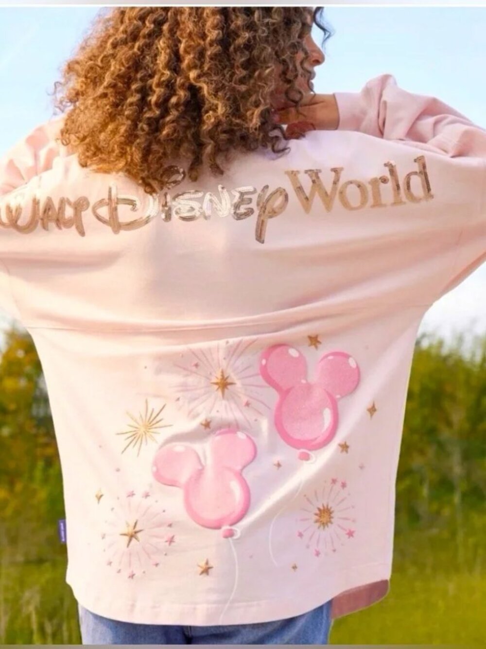 Disney Spirit Jersey Women's Medium Pink Walt DIsney World Balloon Sequin 2024
